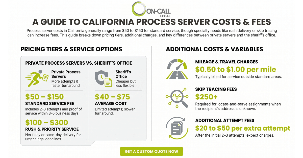 Professional process server delivering legal documents in California