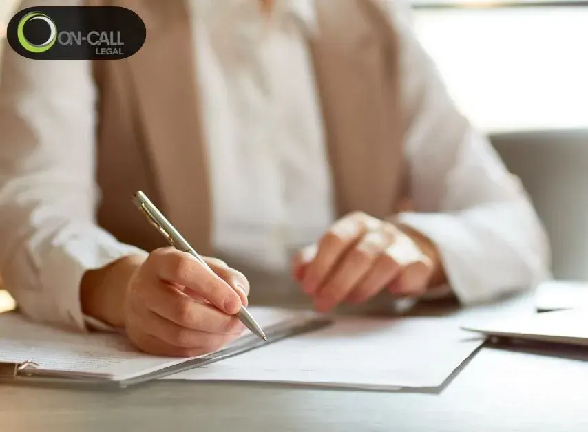 Legal courier collecting documents from a Los Angeles law office