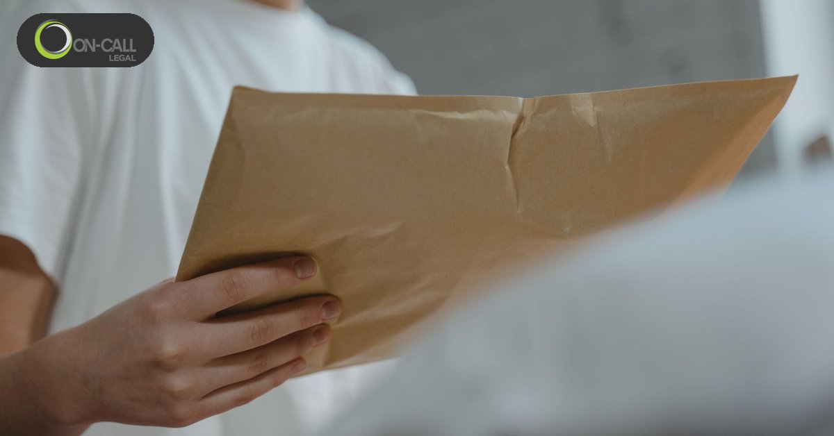 Close-up of a hand holding a large brown paper envelope